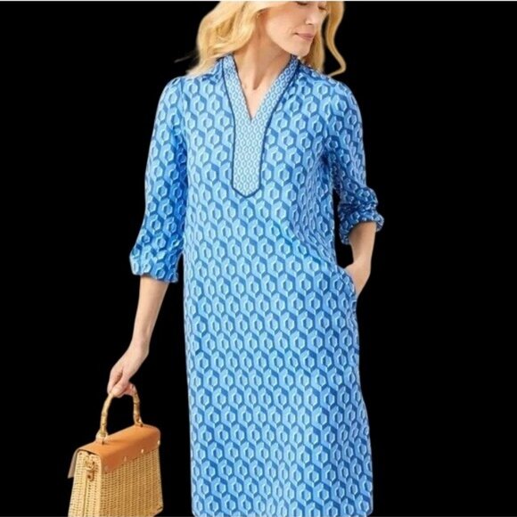 J. McLaughlin Emer Midi Dress Blue Size Medium New with Tag - Picture 3 of 7